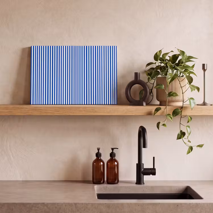 Canvas schilderij - Klassiek - Strepen - Blauw — 3
