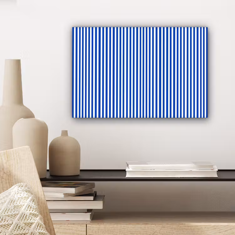Canvas schilderij - Klassiek - Strepen - Blauw — 5