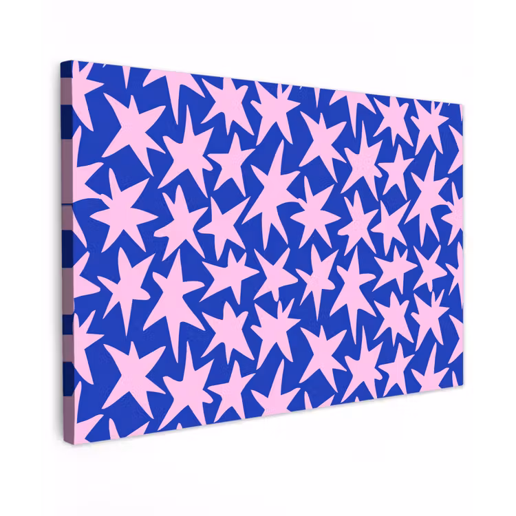Canvas schilderij - Modern - Sterren - Blauw — 1