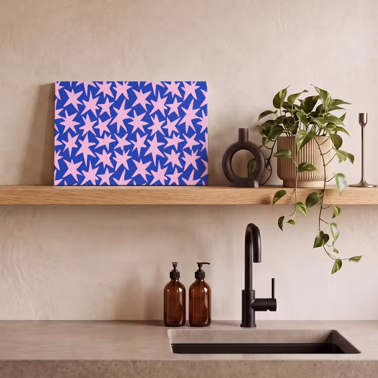 Canvas schilderij - Modern - Sterren - Blauw — 3