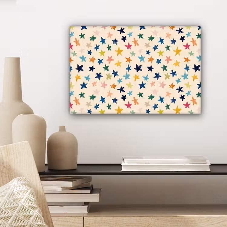 Canvas schilderij - Patroon - Sterren - Kleurrijk — 5