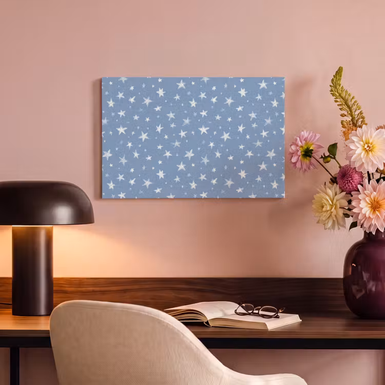Canvas schilderij - Sterretjes - Patroon - Blauw — 4