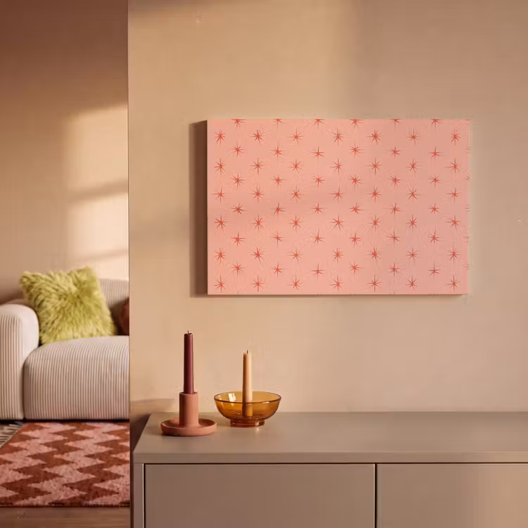 Canvas schilderij - Sterretjes - Patroon - Oranje — 2