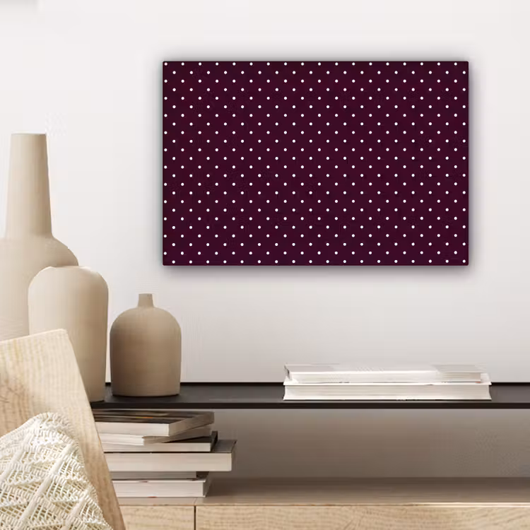 Canvas schilderij - Stippen - Modern - Paars — 5