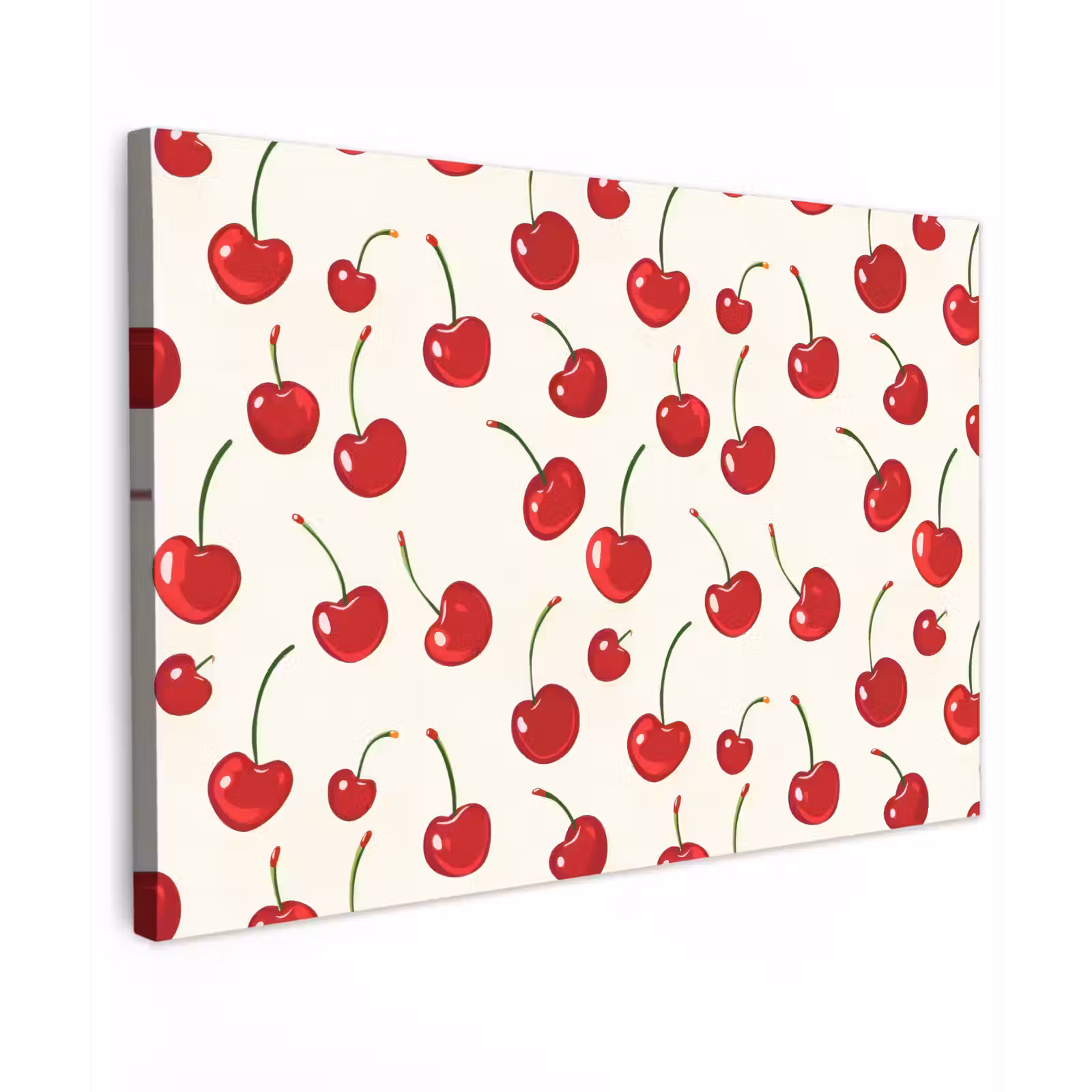 Canvas schilderij - Kersen - Minimalistisch - Rood — 1