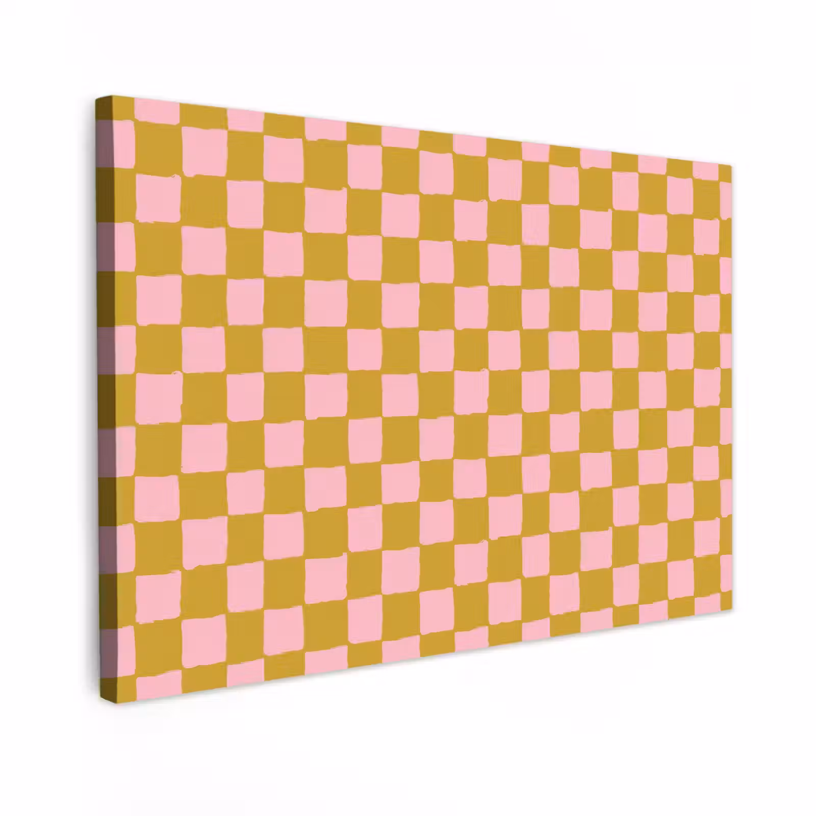 Canvas schilderij - Patroon - Vierkant - Roze — 1