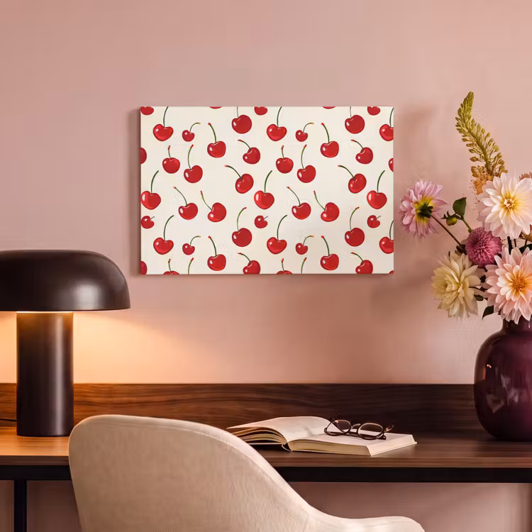 Canvas schilderij - Kersen - Minimalistisch - Rood — 4
