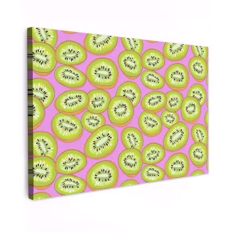 Canvas schilderij - Kiwi - Speels - Groen — 1