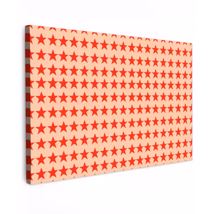 Canvas schilderij - Patroon - Sterren - Rood — 1