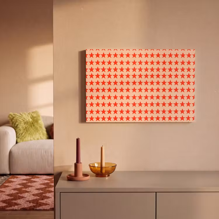 Canvas schilderij - Patroon - Sterren - Rood — 2