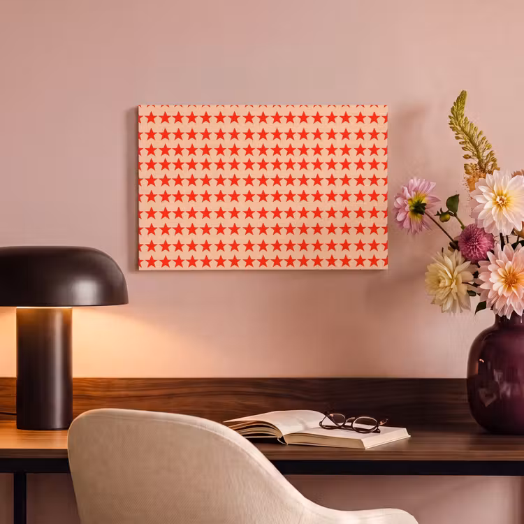 Canvas schilderij - Patroon - Sterren - Rood — 4
