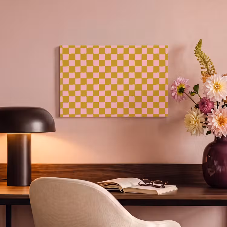 Canvas schilderij - Patroon - Vierkant - Roze — 4