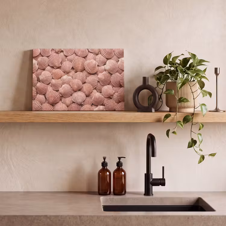 Canvas schilderij - Schelpen - Patroon - Roze — 3