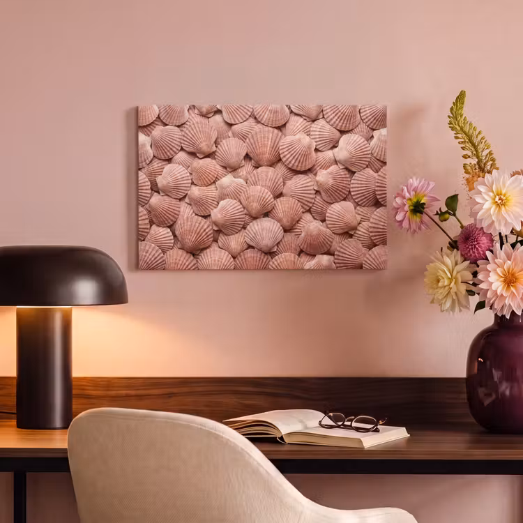 Canvas schilderij - Schelpen - Patroon - Roze — 4