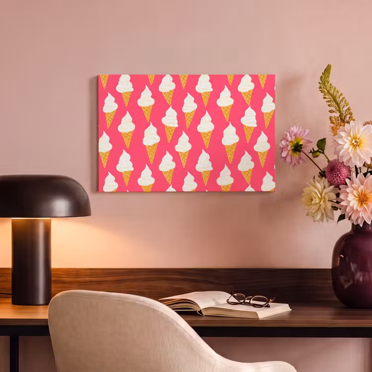 Canvas schilderij - Softijs - Horentje - Roze — 4