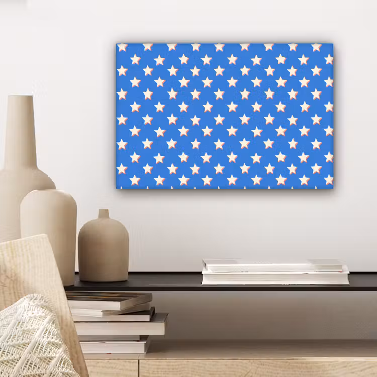 Canvas schilderij - Sterren - Patroon - Blauw — 5