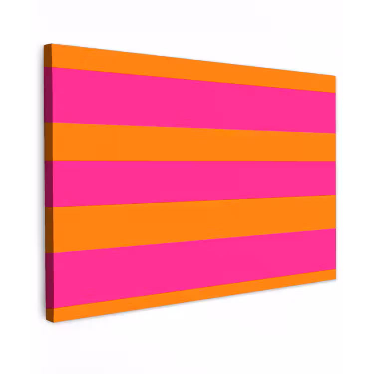 Canvas schilderij - Strepen - Horizontaal - Roze — 1