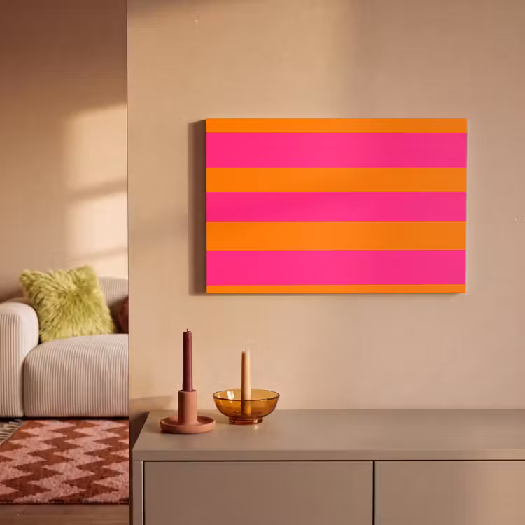 Canvas schilderij - Strepen - Horizontaal - Roze — 2