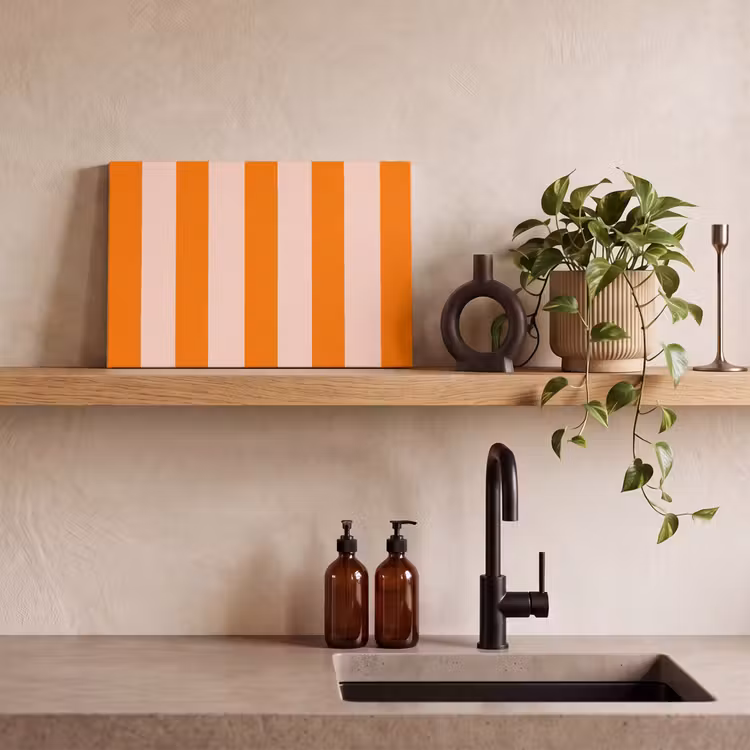Canvas schilderij - Strepen - Modern - Oranje — 3