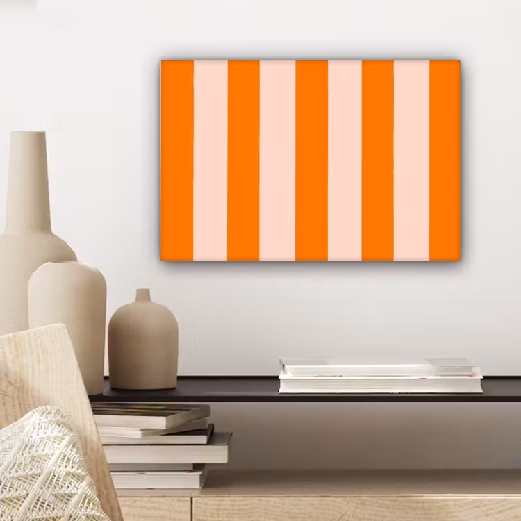 Canvas schilderij - Strepen - Modern - Oranje — 5