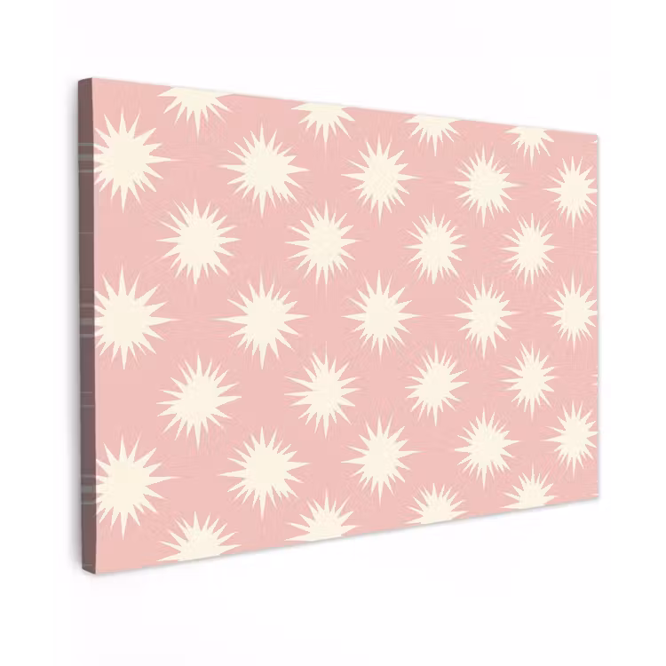 Canvas schilderij - Zonnen - Patroon - Roze — 1