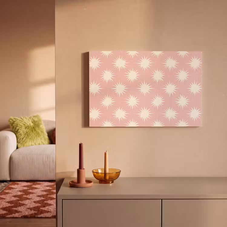 Canvas schilderij - Zonnen - Patroon - Roze — 2