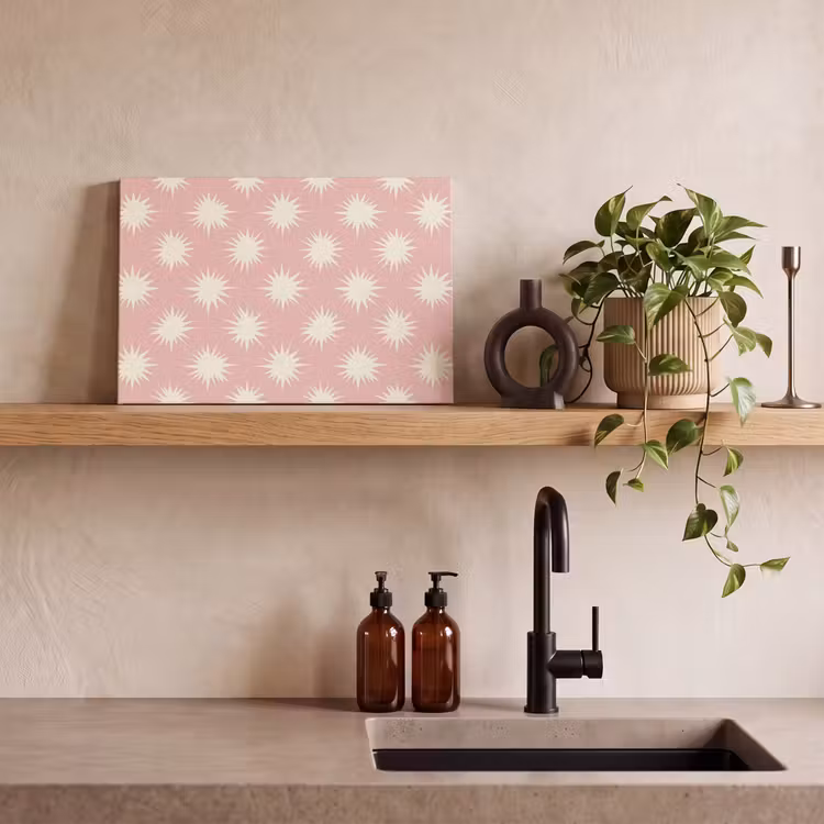 Canvas schilderij - Zonnen - Patroon - Roze — 3