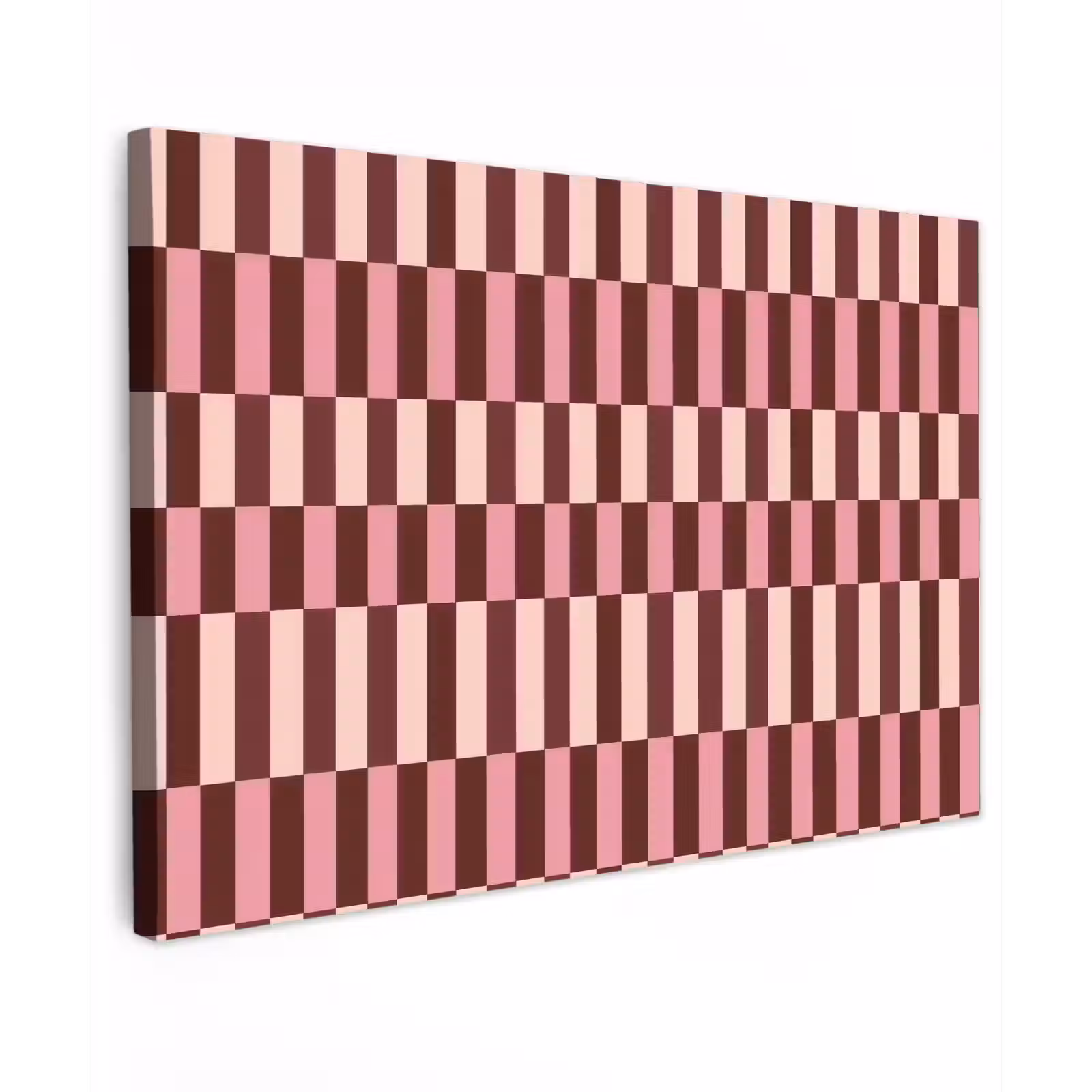 Canvas schilderij - Roze - Rood - Blokjes — 1