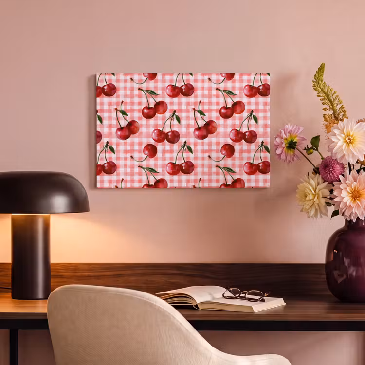 Canvas schilderij - Kersen - Blokken - Rood — 4