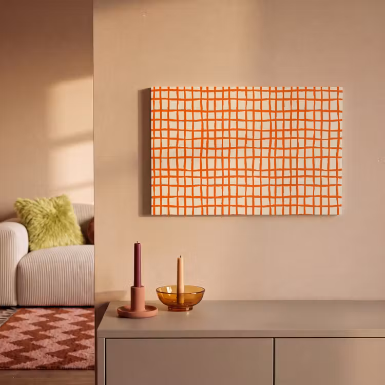 Canvas schilderij - Patroon - Lijnen - Oranje — 2