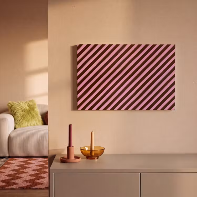 Canvas schilderij - Strepen - Roze - Bruin — 2