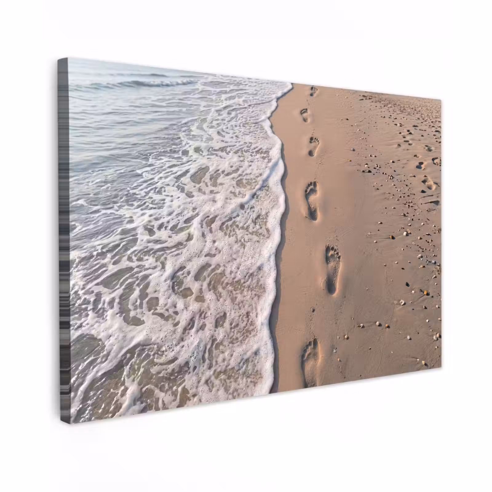 Canvas schilderij - Voetstappen - Vloedlijn - Zee — 1