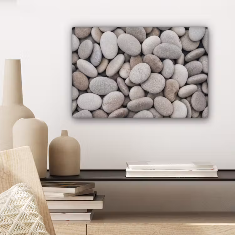 Canvas schilderij - Kiezels - Stenen - Grijs — 5