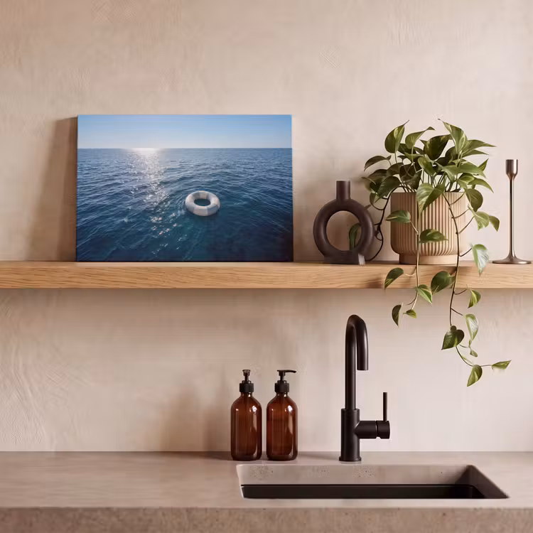 Canvas schilderij - Oceaan - Zwemband - Horizon — 3