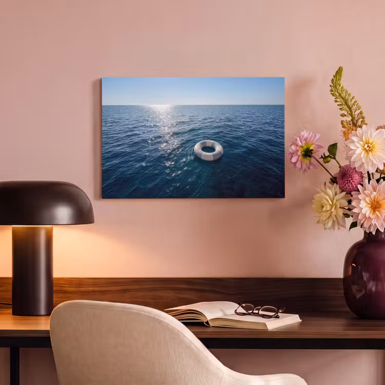 Canvas schilderij - Oceaan - Zwemband - Horizon — 4