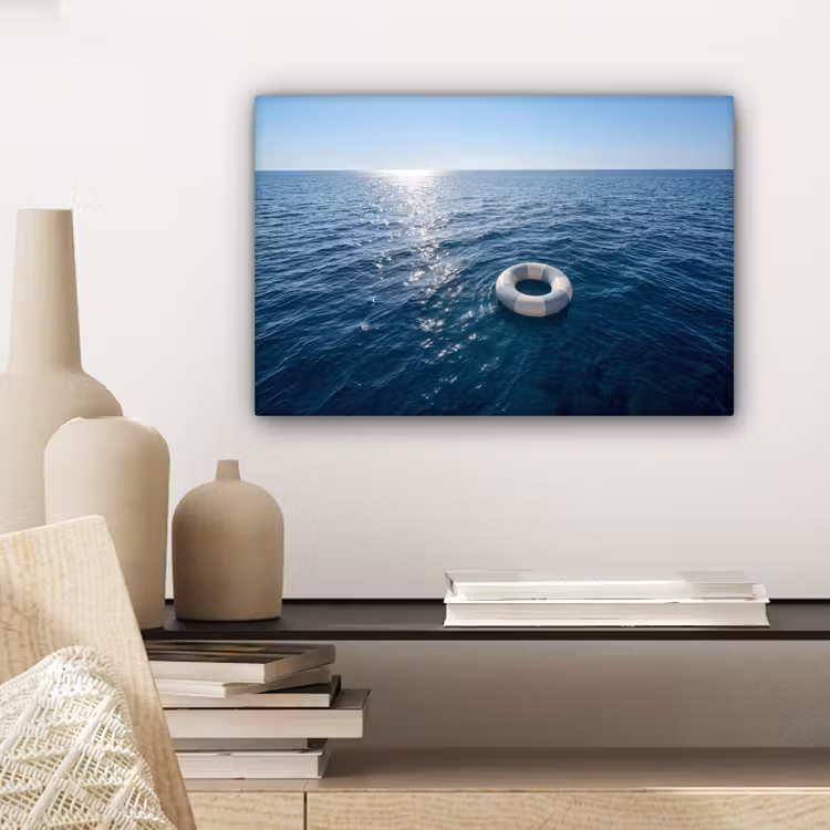 Canvas schilderij - Oceaan - Zwemband - Horizon — 5