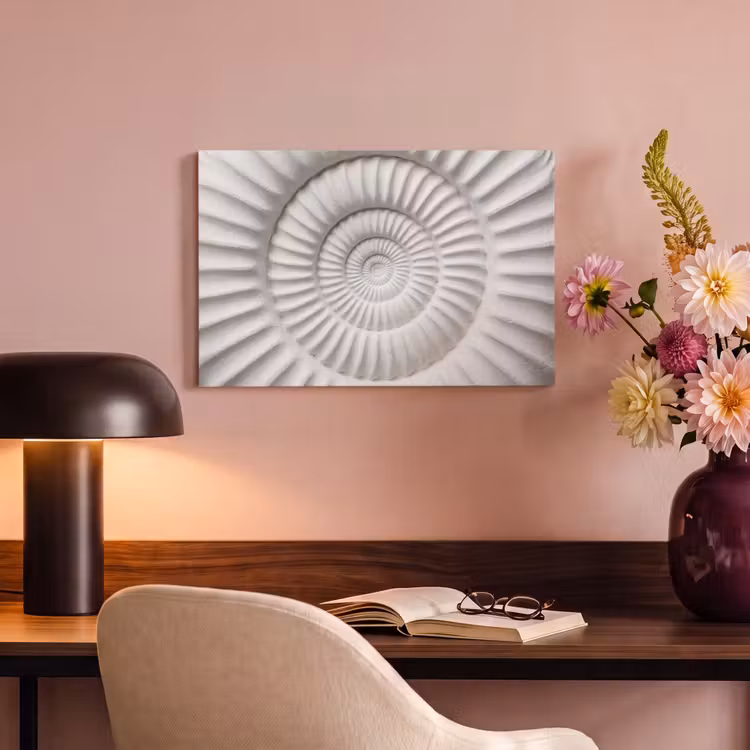 Canvas schilderij - Schelp - Spiraal - Wit — 4