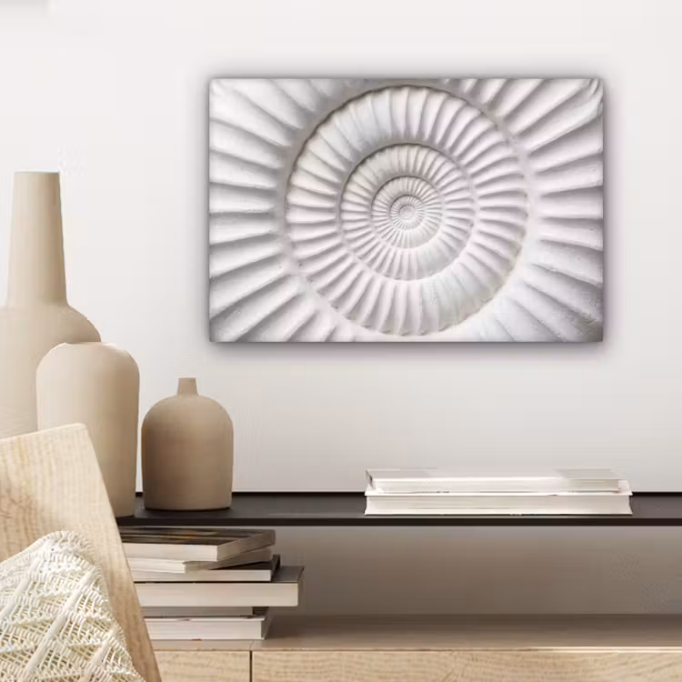 Canvas schilderij - Schelp - Spiraal - Wit — 5