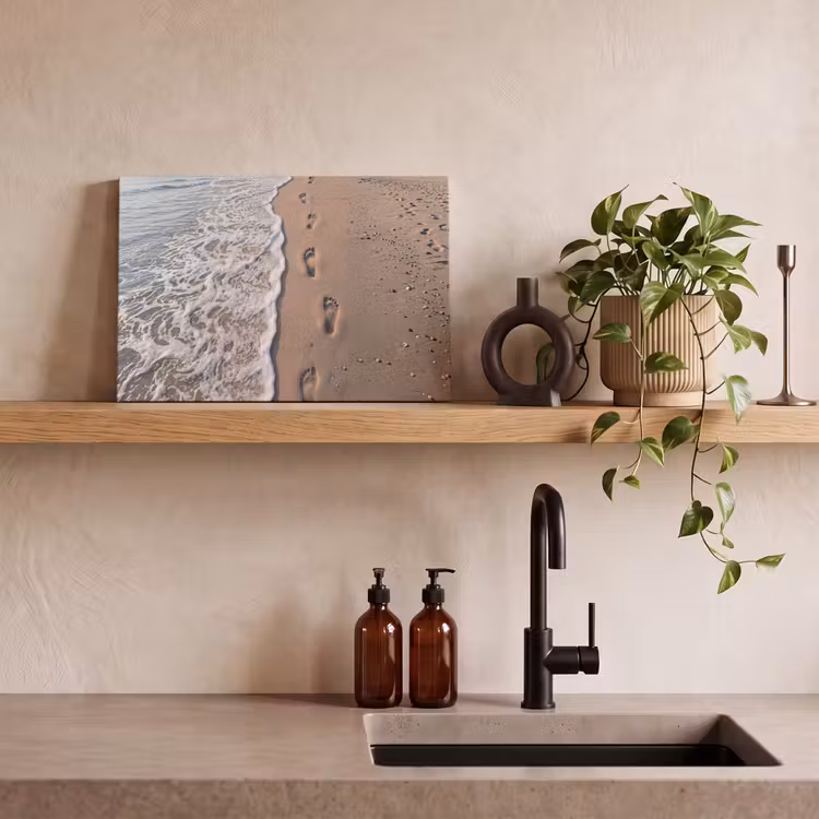 Canvas schilderij - Voetstappen - Vloedlijn - Zee — 3