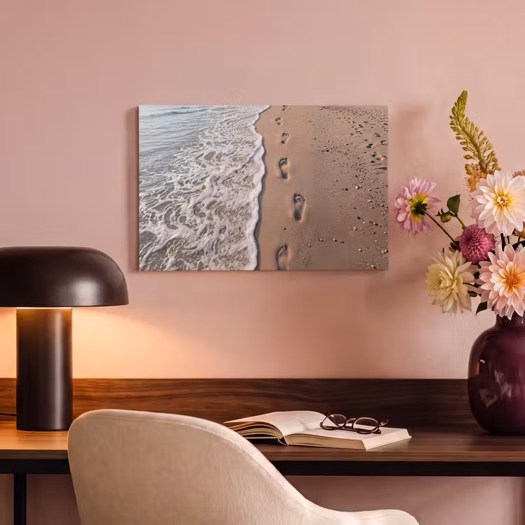 Canvas schilderij - Voetstappen - Vloedlijn - Zee — 4