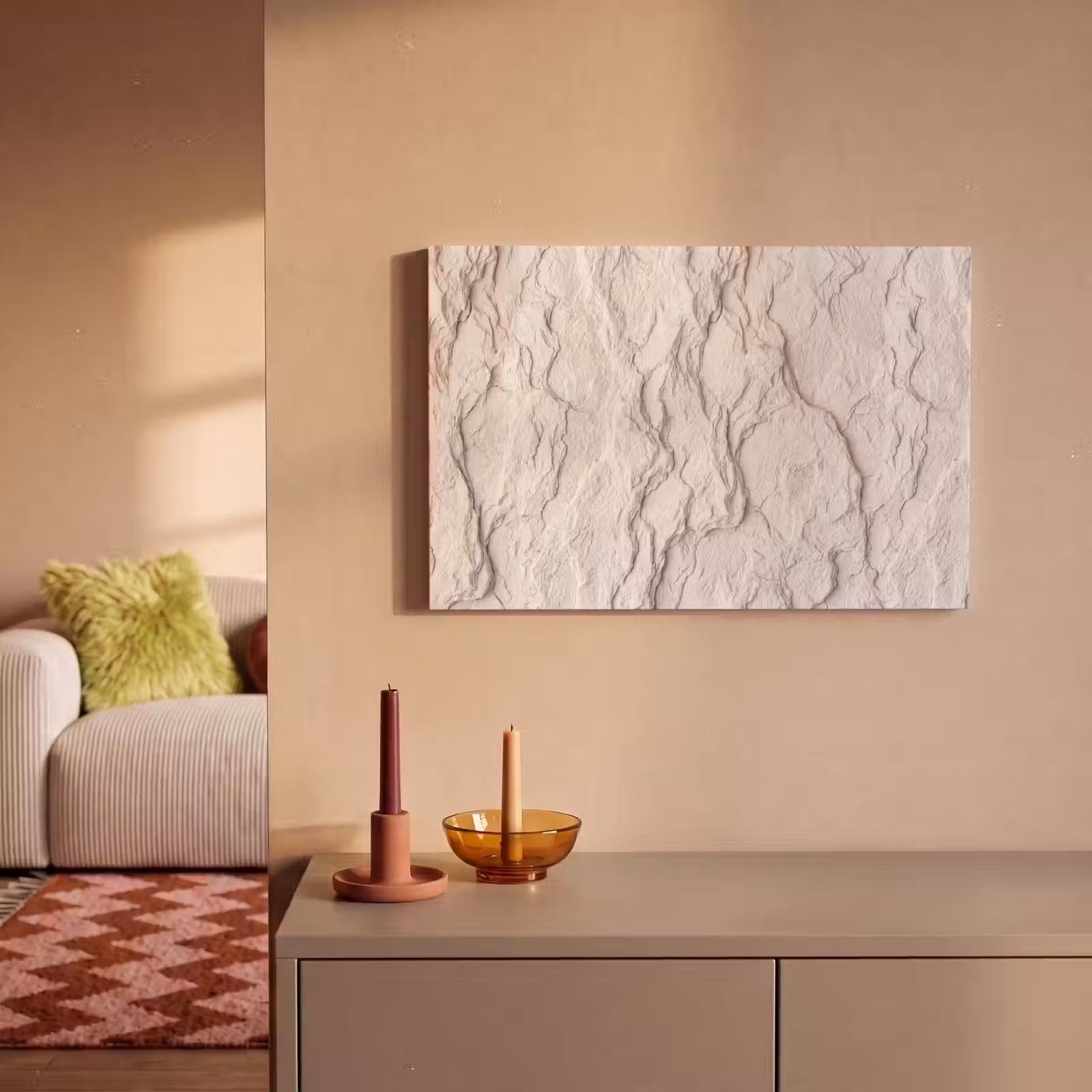 Canvas schilderij - Rots - Structuur - Natuur - Beige - Abstract — 1