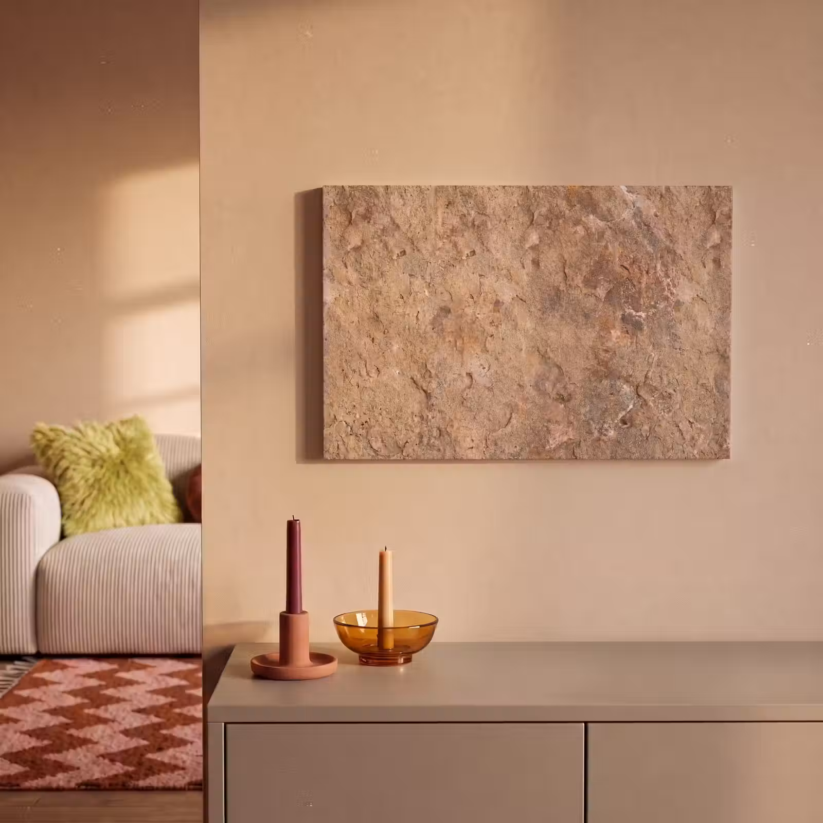 Canvas schilderij - Steen - Natuur - Textuur - Abstract - Bruin — 1
