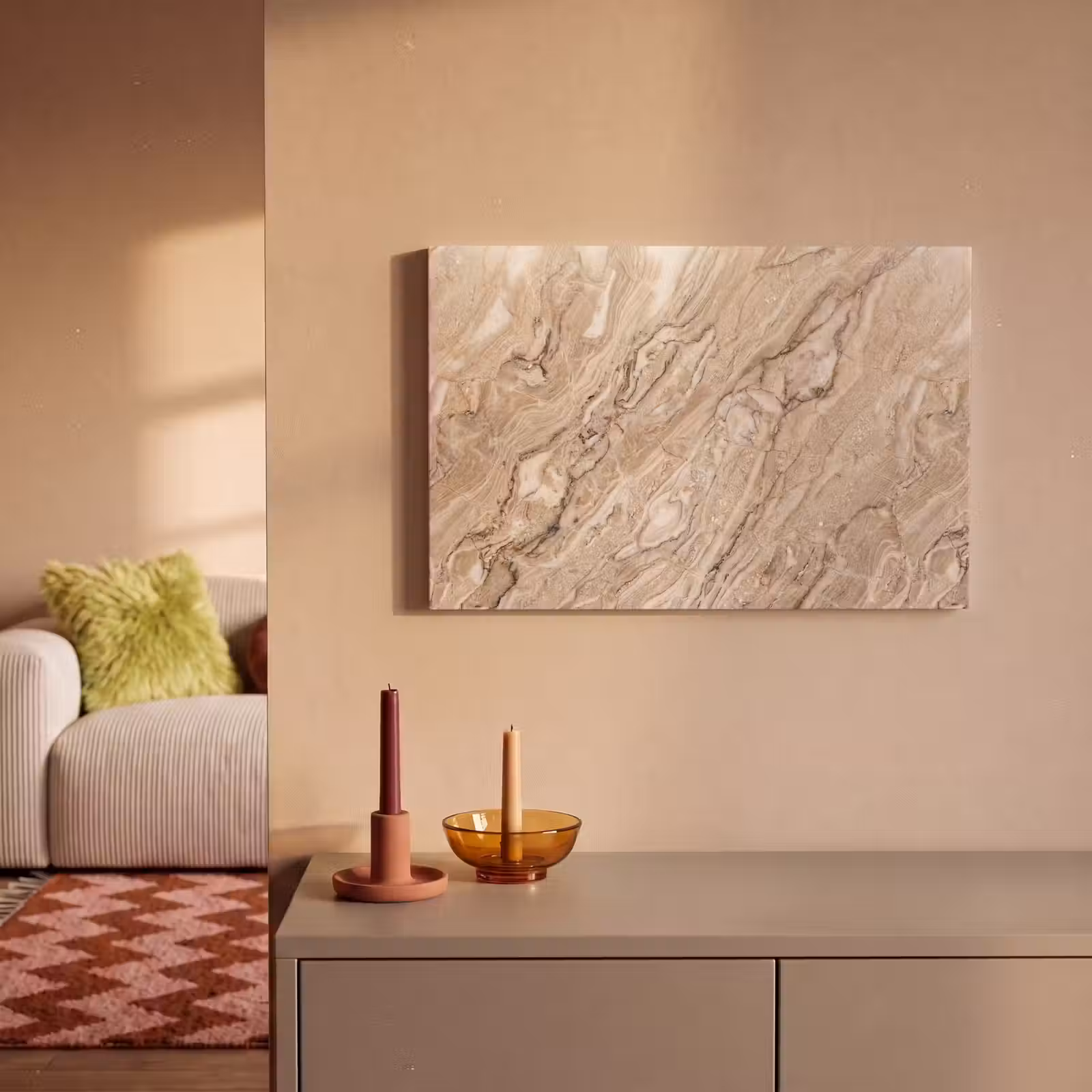 Canvas schilderij - Textuur - Aders - Abstract - Modern - Beige — 1