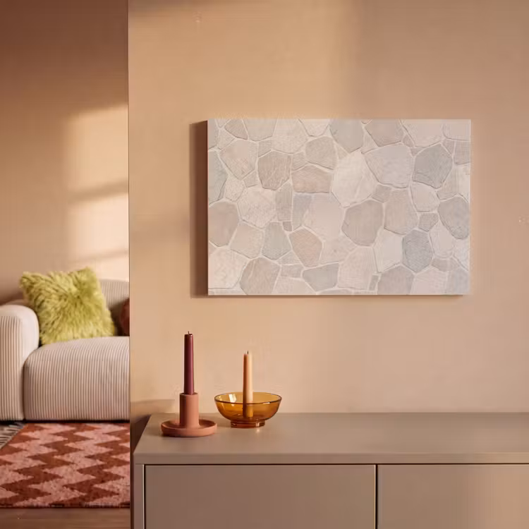 Canvas schilderij - Steen - Patroon - Textuur - Beige — 1