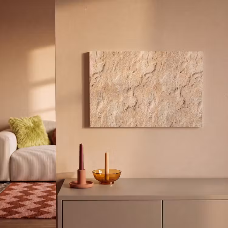 Canvas schilderij - Textuur - Steen - Natuur - Beige — 1