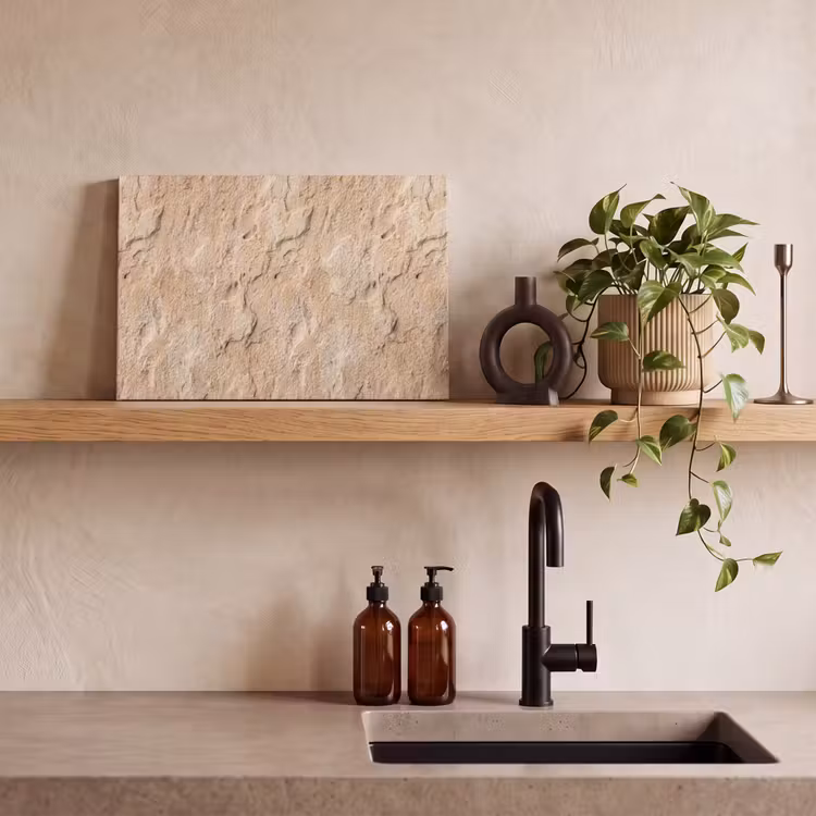 Canvas schilderij - Textuur - Steen - Natuur - Beige — 2