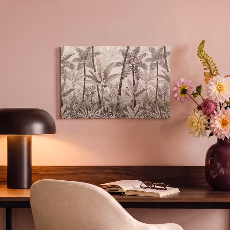 Canvas schilderij - Natuur - Bladeren - Landschap - Mozaïek - Beige — 3