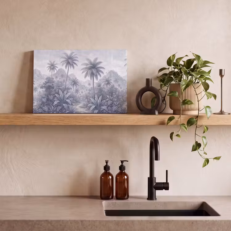 Canvas schilderij - Natuur - Boom - Tropisch - Landschap - Blauw — 2