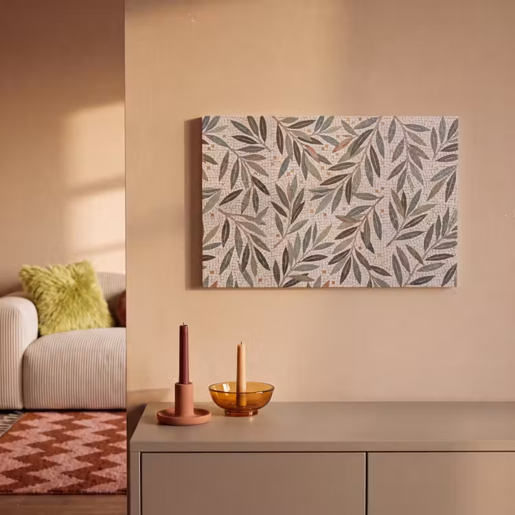 Canvas schilderij - Plant - Blad - Mozaïek - Groen — 1