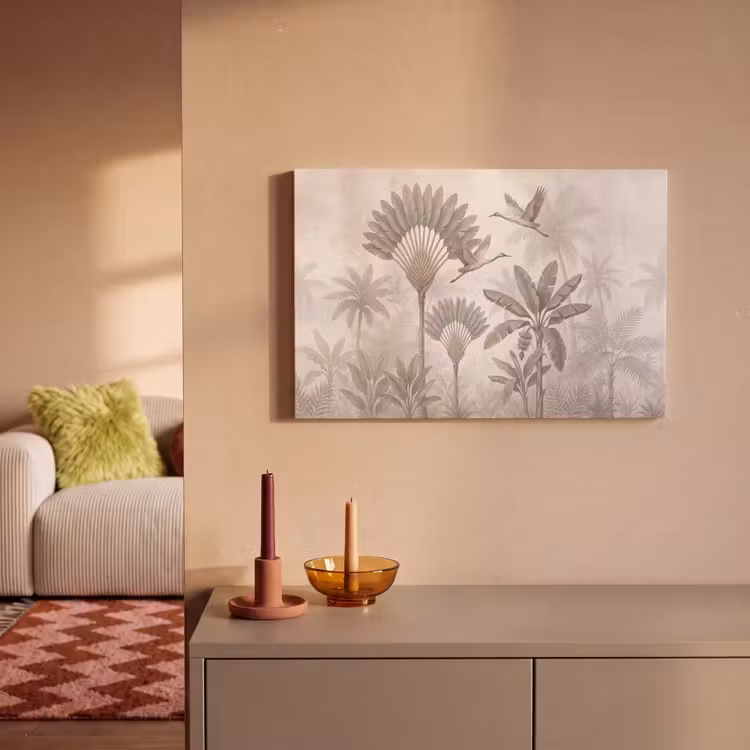 Canvas schilderij - Vogel - Tropisch - Jungle - Natuur - Beige — 1